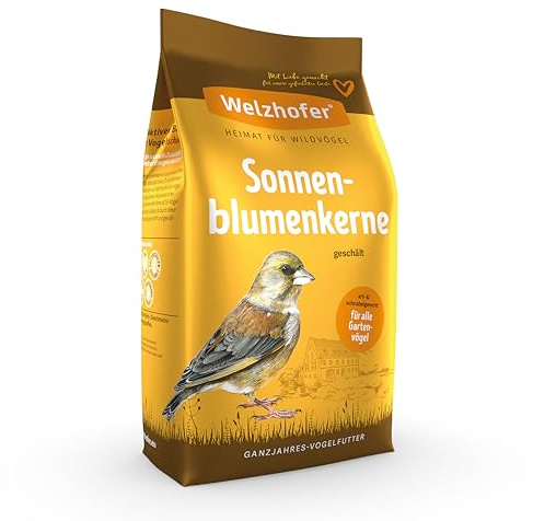 Welzhofer geschälte Sonnenblumenkerne 10kg Vogelfutter - Sauber, fein, nussig! Mit wertvollen Fettsäuren und Nährstoffen. Stärkt Schnäbel und hinterlässt Keine Schalenabfälle. Ideal für Wildvögel