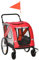 PawHut 2-in-1 Hundeanhänger & Hundebuggy, Hundefahrradanhänger Fahrradanhänger, Hundewagen mit Reflektoren für Mittelgroße Hunde bis 20 kg, Oxford-Gewebe, Rot
