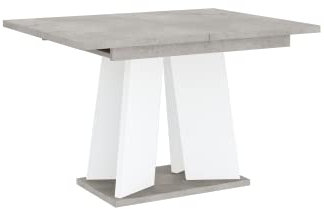 PROROOM FURNITURE - Muro Table - Esstisch - mit 4 massiven Säulenfüßen - Rechteckig - 120x90x75 cm - Ausziehbar auf 160 cm - Modern - für Esszimmer, Küche, Wohnzimmer, Salon - Weiß