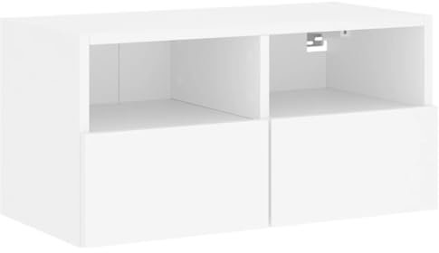 vidaXL Mueble de TV de Pared Madera de ingeniería Blanco 60x30x30 cm