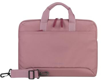 Tucano Smilza Laptoptasche aus Nylon für 13/14-Zoll-Laptops, stoßdämpfende Polsterung und abnehmbarer Schultergurt 14, Rosa