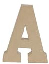 Décopatch AC852Cpack - Packung 3 Träger aus Pappmaché, Buchstabe A, aus Pappmaché, 15,7x2,5x20 cm, Kraftbraun, 1 Pack