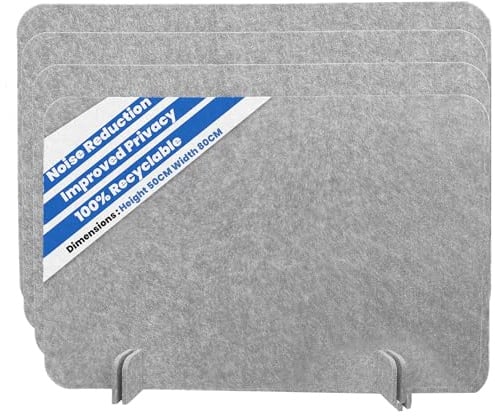 ReFind Desk Divider [4pcs], Acoustic Panel and Privacy Screen | Free-Standing Desk Organizer for Office, School and Work from Home Essentials, 50cm x 80cm