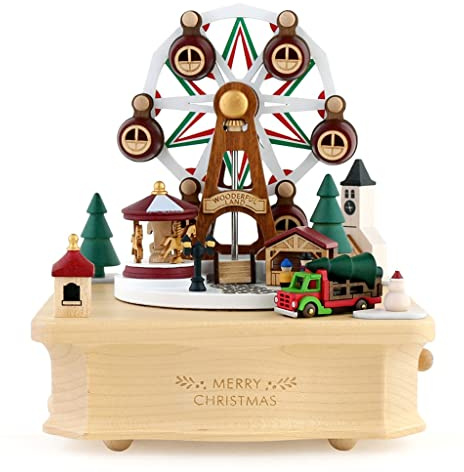 JYARZ Spieluhr Spieluhr Geschenk Rotierende Riesenrad Musikkasten Musical Box mit Bewegt kleinem Auto, Musikboxen for Frauen Kinder Mädchen Geburtstag Spieluhren Spieluhr-Ornament