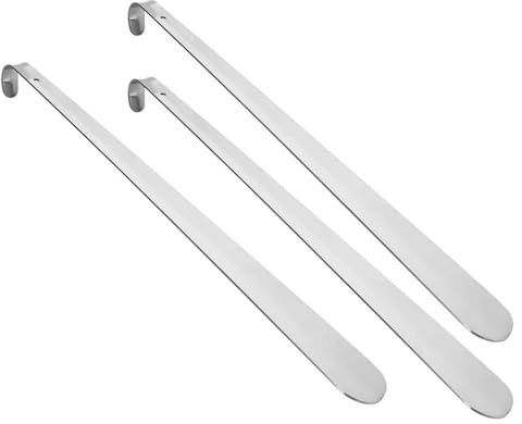 Bayli 3er Set Schuhlöffel aus Edelstahl | 52cm Schuhanzieher | Schuhanziehhilfe aus Metall | Stabile Ausführung | Metallschuhlöffel mit Lochung zum Aufhängen