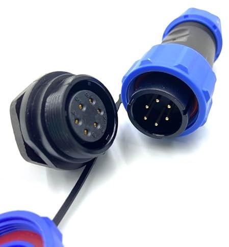Connecteur Aviation Plug SP21 6 Broches, 6 Broches sans Soudure, Prise d'aviation IP68 étanche et Anti-poussière pour Lampes d'extérieur, utilise 500 V 25 A (câble 12 AWG à sertir)