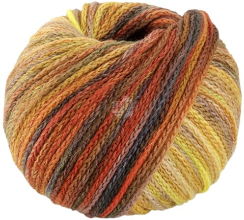 LANA GROSSA Cool Merino Color | Leichtes Kettengarn aus klassischer Merinowolle | Handstrickgarn aus 90% Schurwolle (Merino) & 10% Polyamid | 50g Wolle zum Stricken & Häkeln | 150m Garn FB 314