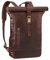 STILORD 'Harriet' Vintage Rolltop Rucksack Leder mit Laptop-Fach 15,6-17 Zoll Fahrradrucksack Kurierrucksack für Damen und Herren aus weichem Leder, Farbe:zamora - braun