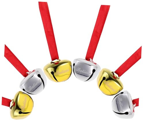 TOPBATHY 6 Stück Weihnachtsglocken-Ornament, Metallglocken, Weihnachtsbaum-hängeglocken-Dekorationen Für Weihnachten
