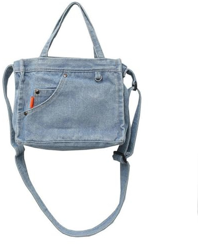 Gyios Damen-Umhängetaschen Jeans Stoff Frauen Umhängetasche Mädchen Kleine Lässige Handtasche Dame Reisen Einkaufsbeutel Geldbörse