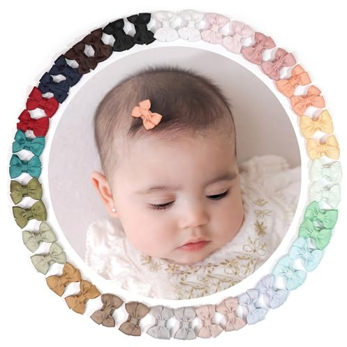 JOYOYO 40 Pcs Baby Hair Clips Mini Snap Clips Pastel Colors Hair Bows for Baby Girls Non-slip Safe Clips, Small Size 1.4 Inch Especially Fit for Newborn Baby Fine Hair