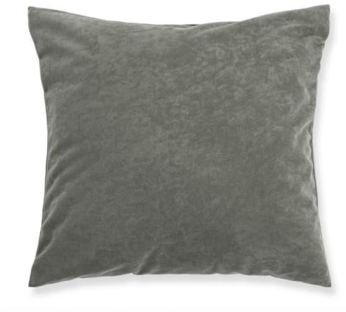 Hans-Textil-Shop Kissenbezug Kunstleder - Kissenhülle, Kissen, Dekokissen, Sofakissen, Kopfkissen, Zierkissen, Couchkissen, Kopfkissenbezug (Grau, 40 x 40 cm)