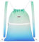 WANDF Drawstring Backpack with Shoulder Pad String Bag Sackpack Cinch Water Resistant Nylon for Gym Shopping Sport Yoga (Blue-Green Gradient)