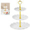 zgpzlhd Présentoir à gâteaux à 3 étages, pour gâteaux de mariage, cupcakes et pâtisseries de fête （Blanc