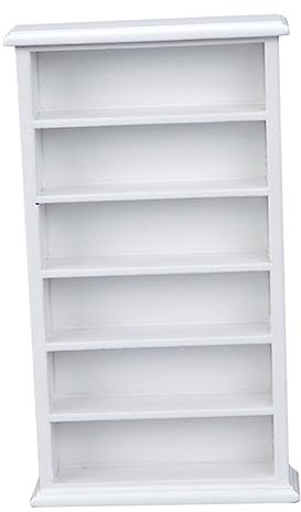 TOYANDONA 12 Maßstab Weißes Holzregal Mit öbeln Kreatives Bastelset Für Und Ideal Für Und DIY Projekte