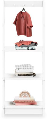 IDIMEX Kinder Regal Sally Hausform, weiß - Montessori Kinderregal mit 3 Ablageböden, praktische Haken zur Organisation. Regale Kinderzimmer, Kindermöbel, Kindergarderobe