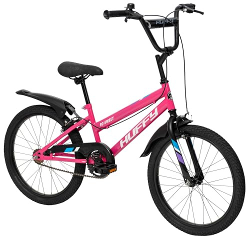 Huffy So Sweet Mädchenfahrrad Kinderfahrrad 12/16 / 20 Zoll, Fahrrad für Kinder 3–9 Jahre, Stahlrahmen, Handbremsen, Verstellbarer Sattel – Weiß, Ros, Blau