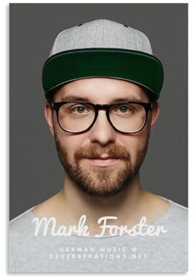 NJGUO Singer Mark Forster 1 dekoratives Gemälde, Ölgemälde, Leinwand, Wandposter und Kunstgemälde, Druck, moderne Heimdekoration, Poster, 50 x 75 cm, ungerahmter Stil