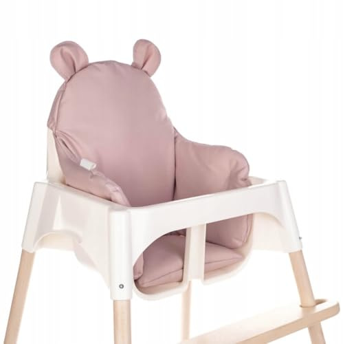 Sitzkissen kompatibel mit Ikea Antilop Hochstuhl – Hochstuhl Sitzbezug – Stuhlkissen für Kleinkinder – Handmade Baby Kissen - antiallergisch – Handgefertigt – Teddy - Rosa