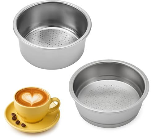 Huybaa Filtro de presión para cafetera espresso,filtro cafetera cecotec, 2 unidades,Compatible con recambios cafetera cecotec,para filtro delonghi