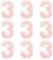 sourcing map Iron on Number Patches 2 Number 3 Iron on Embroidered Patch Sew on Letter Stickers Applique for Repairing Clothing Jeans Shoes Hats DIY(Pink, Pack of 9)