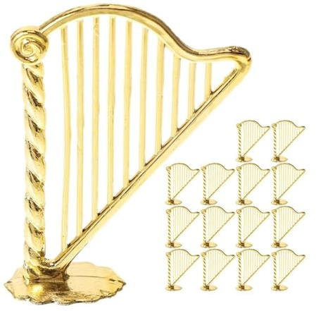 Miniatur Deko Harfe Instrument Dekoset 15 teilig