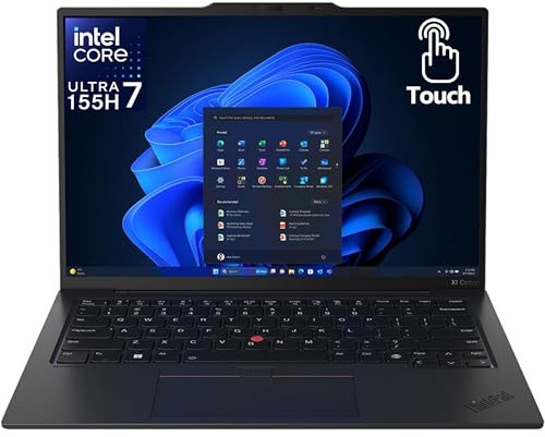 Lenovo Gen 12 ThinkPad X1 Carbon Laptop with Intel Ultra 7 155H Processor, 14 WUXGA 100% sRGB Touchscreen, 32GB DDR5 RAM, 1TB Gen4 Performance SSD, FHD+ IR+ RGB Camera, and Windows 11 Pro