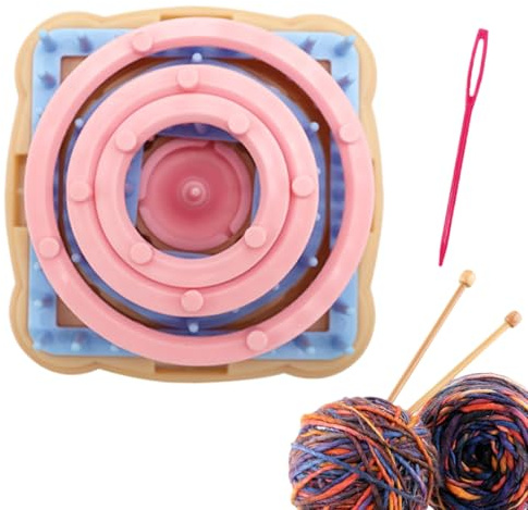 Mwqpgyh Strickwebstuhl Set, Round Knitting Loom Set, Flower Loom Kit, Bunte Strickmaschine, Deckenwebstuhl, Webrahmen, Blumenstrick Webrahmen Für Rauten, Runde, Quadratische
