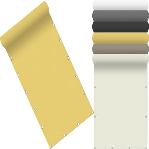 Sonnensegel Quadrat Wasserdicht 195 x 460 cm Seitenmarkise Schattierungsnetz Uv-Schutz Wetterfest Rechteck inkl Befestigungsseile für Camping Patio Schwimmbad, Creme Farben
