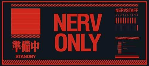 TREASURE CASE Neon Genesis Evangelion Mouse Pad, 35.4x15.7 NERV ONLY Design, Non-Slip Base & Stitched Edges, Great for EVA Fans, Office & Gaming