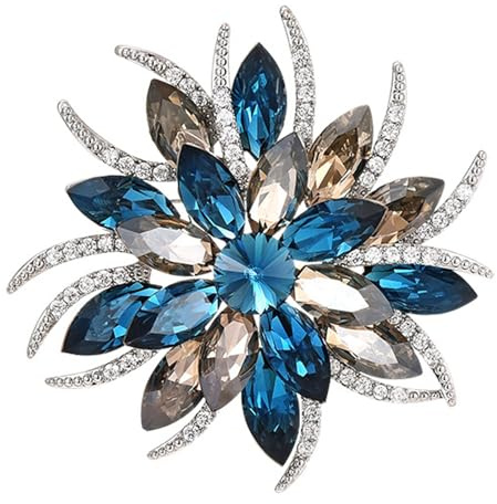 Qiwenr Broche Cristal, Broche de Mode Pour Femmes, Broches Cristal Vintage Élégant et Unique, Adapté aux Robes, Pulls et Décorations de Vestes