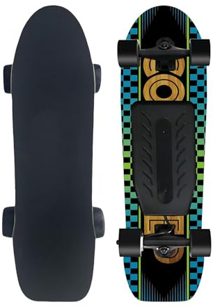 Skate Eléctrico para Adultos con Mando Inalámbrico, Longboard 8 Láminas De Arce, 4 Velocidades, Frenado Suave, Autonomía 25 Km, Carga Rápida 90 Min(C,Dual Drive)
