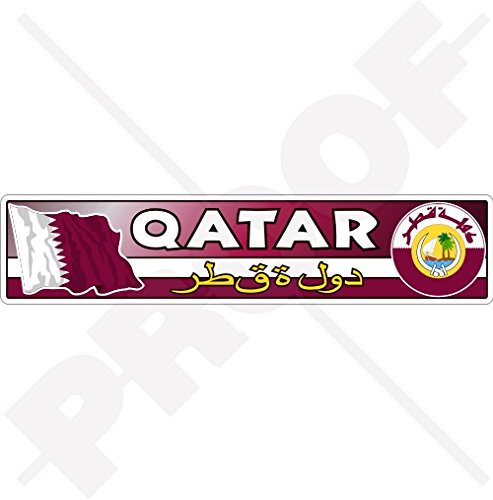 Qatar-Flagge, Wappen, Qatari-Nationalemblem, State of Qatar, 180 mm, Vinyl-Aufkleber