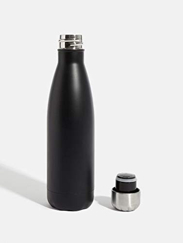 Skinnydip SA5017707 Black Water Bottle 500 ml, Stainless Steel