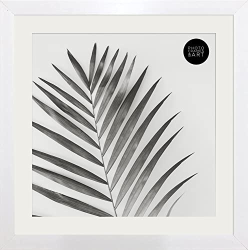 10x10 For 8x8 Photo - GLASS Window - White Modern Oxford Premium Square Photo Frame With Soft Cream Mount …