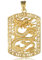 Sonew Collier Pendentif pour Hommes Plaqué Or Carré Creux Sculpté Dragon Pendentifs Seulement Des Bijoux Cadeaux Pour Homme