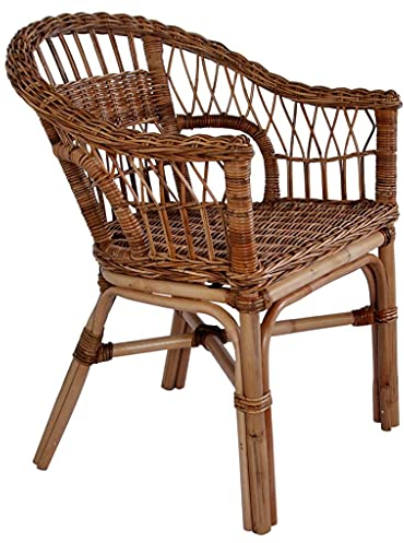 vidaXL Gartenstuhl Rattan Natur Braun Balkonstuhl Terrasse Stuhl Essstuhl