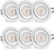 SSC-LUXon 6er Set RW-2 Bad Einbaustrahler GU10 LED dimmbar - mit tauschbarem LED GU10 7W warmweiß - Spot rund gebürstet IP44 Bad & Außen