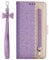 ZCDAYE Zipper Wallet Case for iPhone 6 Plus,Fabulous Glossy Pattern Magnetic Closure PU Leather [Bowknot Lanyard][Kickstand][Card Slots] Soft TPU Book Case Cover for iPhone 6 Plus/6S Plus-Purple