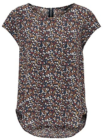 ONLY Women's Onlvic Aop Noos Wvn Top, Night Sky/Aop:ella Ditsy Flower, 16 UK