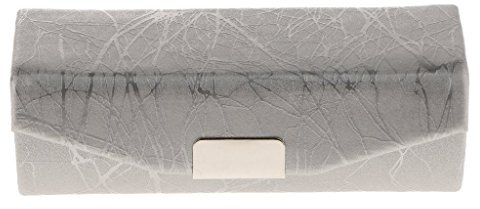 Inzopo Custodia in pelle PU per rossetti, borsa organizer per borsetta, porta rossetto, custodia morbida e resistente, kit per cosmetici con specchio, ottima idea regalo, colore argento, Senza metallo