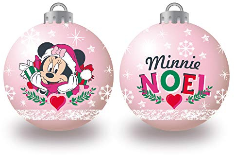 ARDITEX RXZER23, Confezione da 6 palline albero di Natale diametro 8 cm di Disney-Minnie