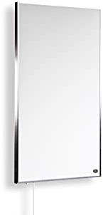 Könighaus - Infrarotheizung 700 Watt mit Ein- und Ausschalter - Thermostat + 5 Jahre Garantie ✓ TÜV SÜD - Silberner Rahmen (700W)