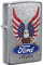 Zippo Sturmfeuerzeug - Ford Design mit US Flag Eagle - Street Chrome mit Color Image - Nachfüllbar - Wiederverwendbar - Windfestes Design - Geschenkbox - Made in USA