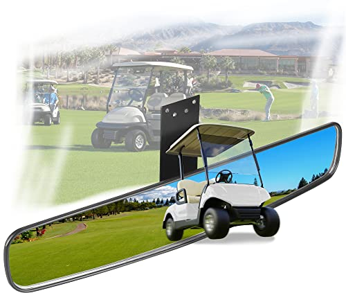 10L0L Golfplatzgeräte,Golfmobil-Zubehör,Universell verstellbarer konvexer Golfwagen-Rückspiegel,sicher,270 Grad drehbar, 16,5 Zoll, extrabreiter,für EZGO, Club Car, Yamaha