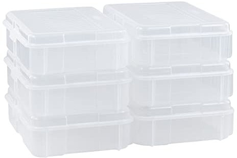 Rubbermaid Handi-Box, stapelbarer Kunststoff-Aufbewahrungsbehälter mit Verriegelungsdeckel, ideal für Schuhaufbewahrung, würfelförmiger Organizer und Küchen-Speisekammer, transparent (RMOC018002)