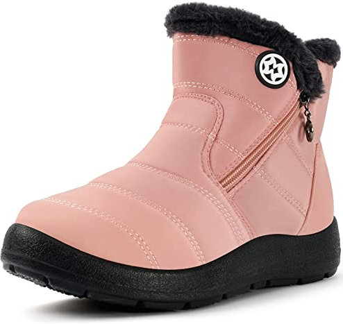 Gaatpot Stivali Donna Stivaletti Invernali Scarpe Cotone Outdoor Stivali da Neve Caldo Peluche Rosa 41 EU
