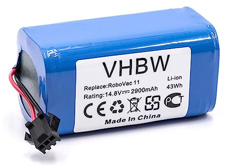 vhbw Replacement Battery compatible with Eufy Robovac G30, G30 Edge, G30 Hybrid, G20 Hybrid, G30 Verge, R450 Home Cleaner (2900mAh, 14.8 V, Li-ion)
