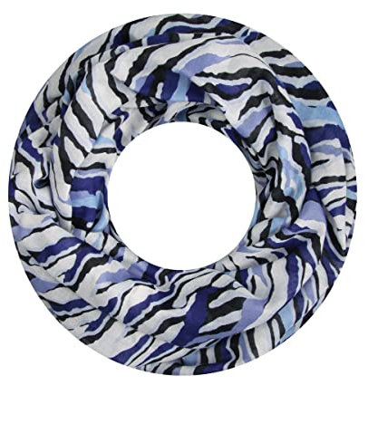 Majea Damen Loop Schal Schlauchschal Halstuch (880026) (blau 10)