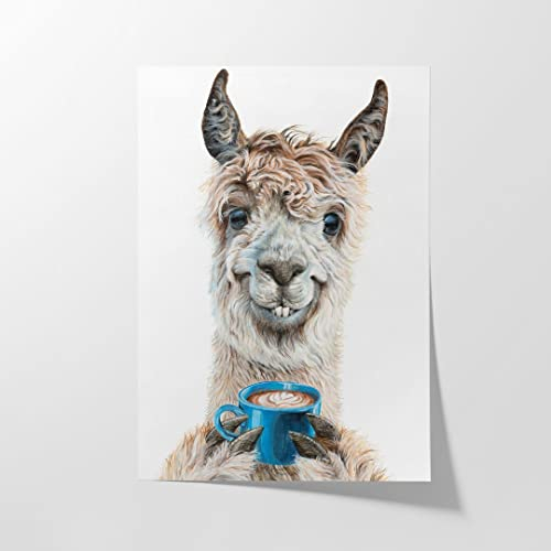 Hustling Sharks® Tierbilder auf Poster als XXL Wandbild Lama Latte - Poster im Hochformat, Poster Tiere, Poster Schlafzimmer, Poster Kinderzimmer, Lama Bild, Lama Bilder (20x30cm)